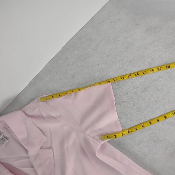 Fashion Bug Women's Pink One Button Short Sleeve, Blouse Shirt Plus Size 16W - Picture 9 of 12